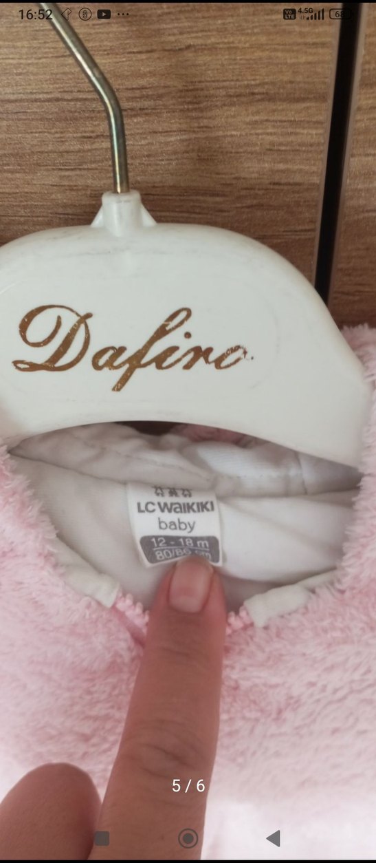 12 18 ay uyumlu 
Pembe Kürklü Bebek Kız Tulum - Görsel 4