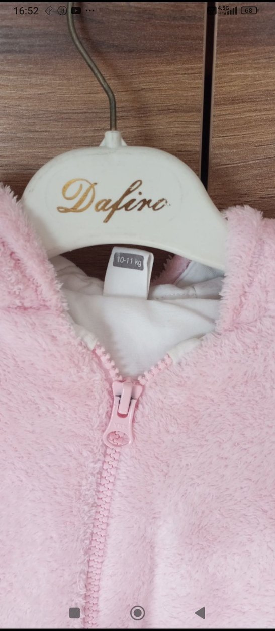 12 18 ay uyumlu 
Pembe Kürklü Bebek Kız Tulum - Görsel 5