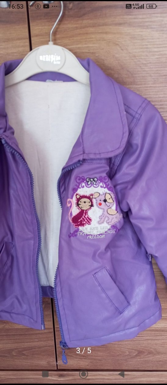 kız çocuk deri ceket - Görsel 3