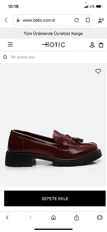 38 Beden bordo Renk Hotiç bordo loafer