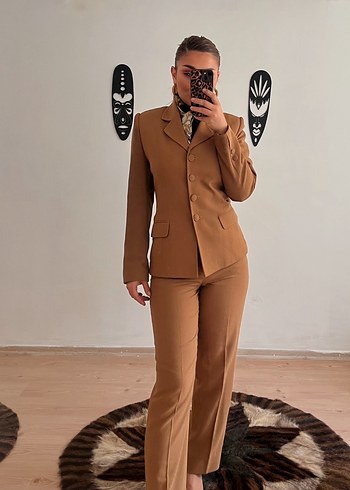 Camel Renkli Kemerli Kadın Takım - Görsel 7