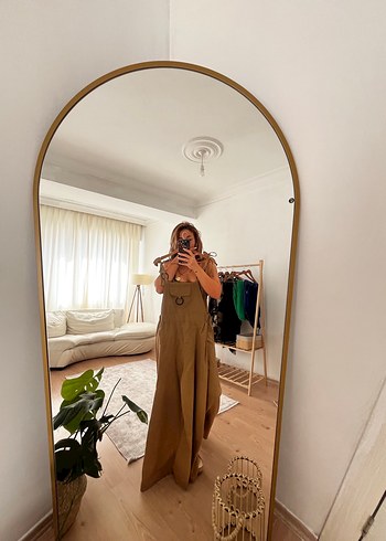 Kadın Bej Askılı salaş Tulum - Görsel 8