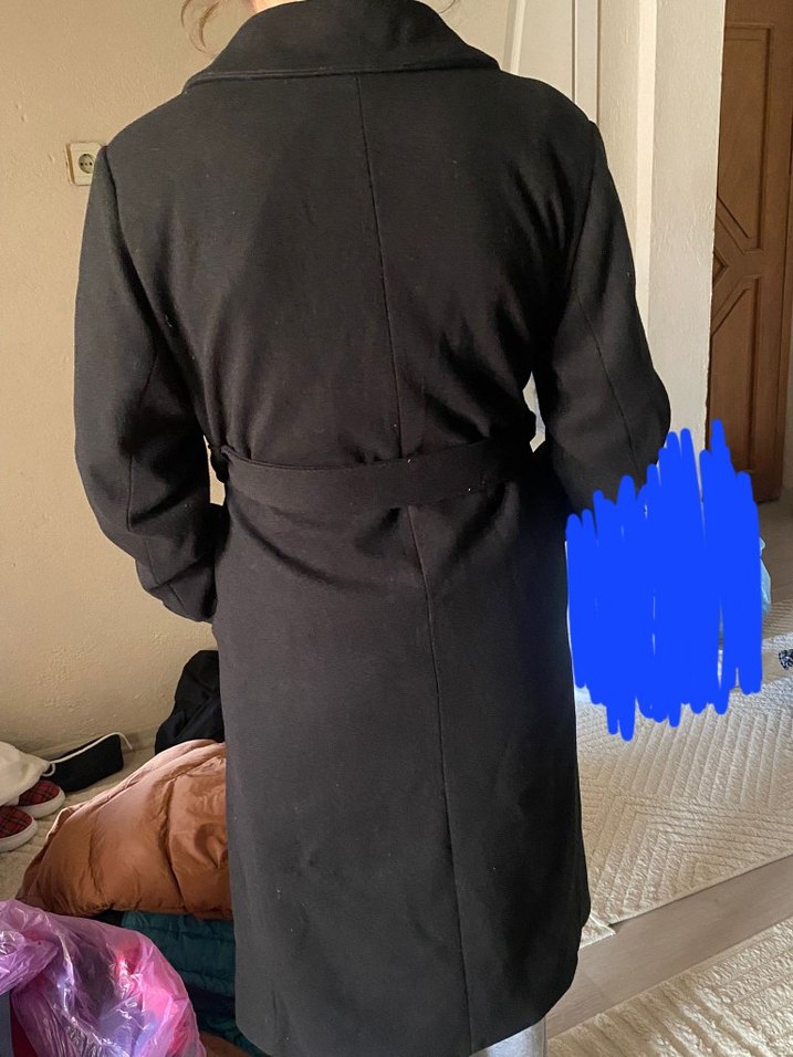 Siyah Kuşaklı Klasik Kaban - Görsel 2