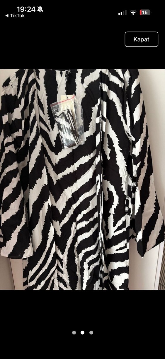 Zebra Desenli Uzun Kollu Kadın Kimono - Görsel 2