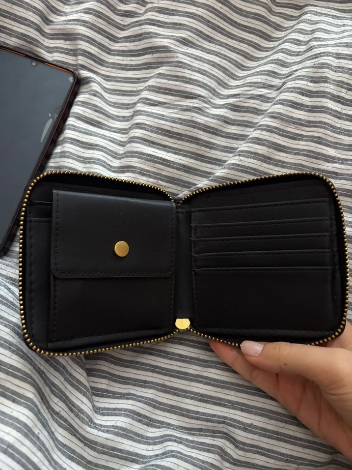 Mango Siyah Deri Fermuarlı Kadın Cüzdan - Görsel 3