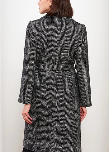 Kazayağı Desenli Uzun Kaban - Görsel 2