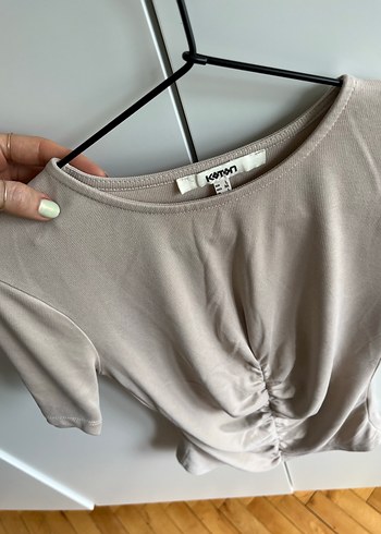 Bej Kısa Kollu Kadın Bluz - Görsel 3