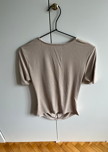 Bej Kısa Kollu Kadın Bluz - Görsel 4