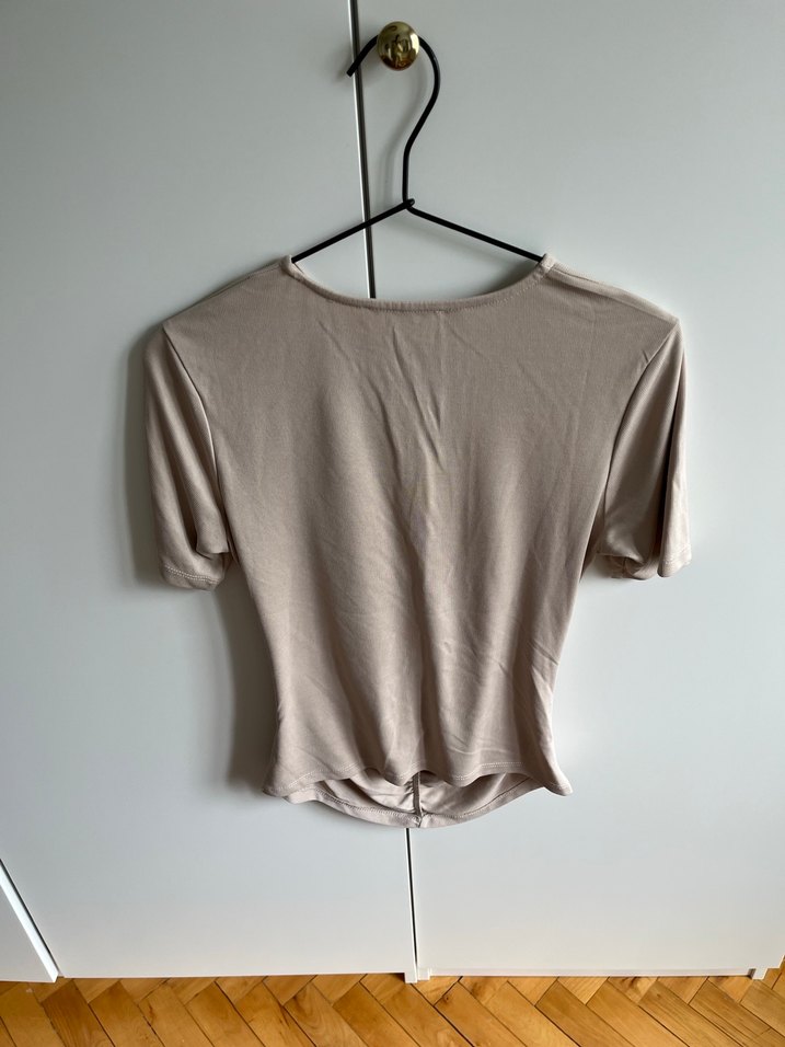 Bej Kısa Kollu Kadın Bluz - Görsel 4