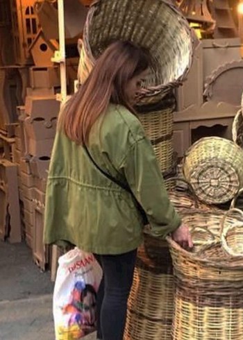 Kadın Rahat Kesim Haki Midi Ceket - Görsel 5