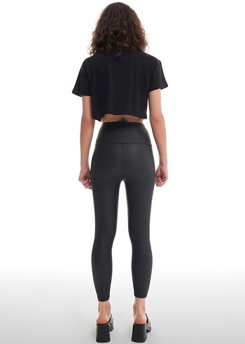 Siyah Parlak Rubber Goth Tayt - Görsel 4