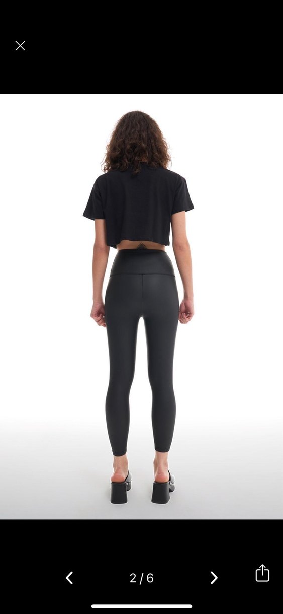 Siyah Parlak Rubber Goth Tayt - Görsel 4