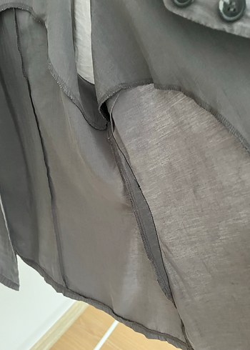 Gri V Yakalı Düğmeli Kadın Yelek - Görsel 7