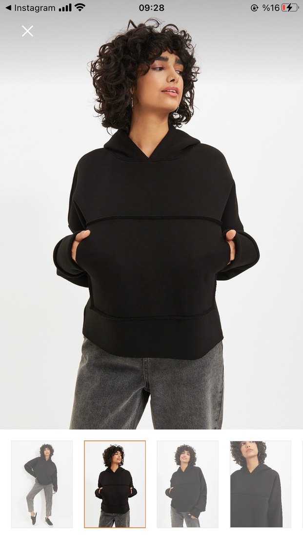 Siyah  Kadın Sweatshirt - Görsel 2