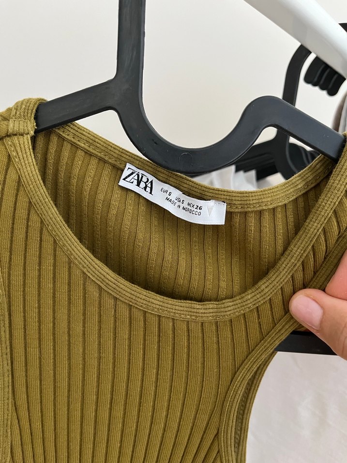 Zeytin Yeşili Uzun Kesim Kolsuz Elbise - Görsel 2