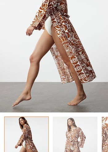 Kadın Bohem Uzun Bağlamalı Kimono - Görsel 4