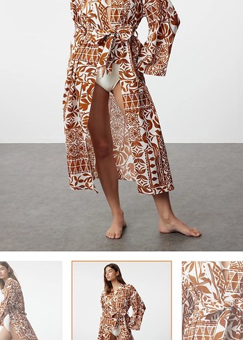 Kadın Bohem Uzun Bağlamalı Kimono - Görsel 3