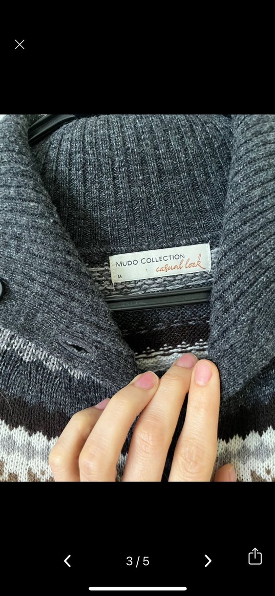 Gri Yün Örgü Bohem Kadın Panço - Görsel 3