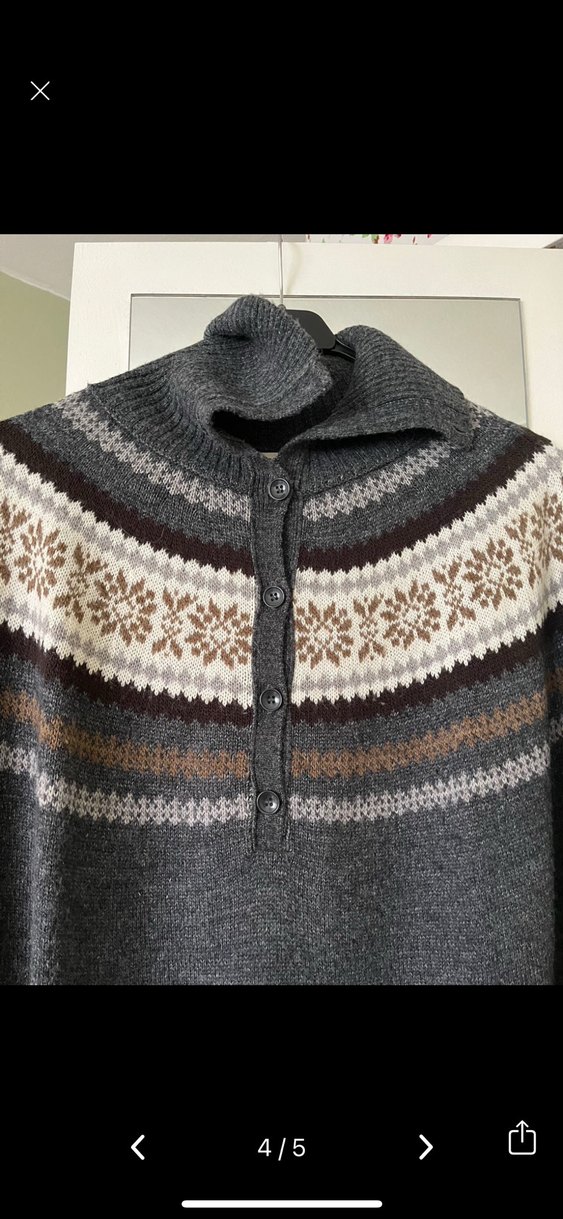 Gri Yün Örgü Bohem Kadın Panço - Görsel 4