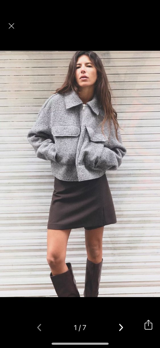 Zara Gri Kısa Buklet Viral Mont - Görsel 4