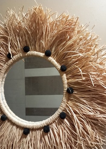 Bej Doğal Çerçeveli Dekoratif Ayna - Görsel 2