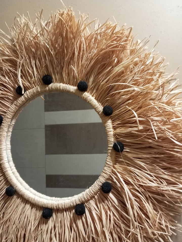 Bej Doğal Çerçeveli Dekoratif Ayna - Görsel 2