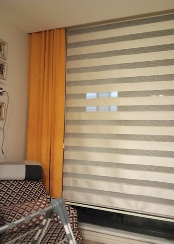 Sarı ve Gri Çizgili Modern Perde - Görsel 5