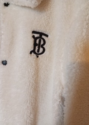 Beyaz Kürklü Kadın Midi Ceket orjinal - Görsel 2