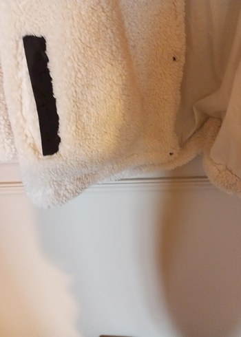 Beyaz Kürklü Kadın Midi Ceket orjinal - Görsel 6