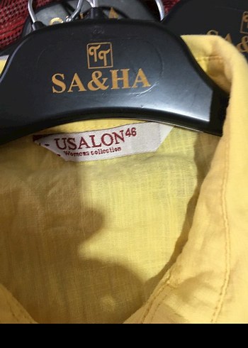 Düğmeli Sarı Uzun Kollu Keten Kadın Gömlek - Görsel 4