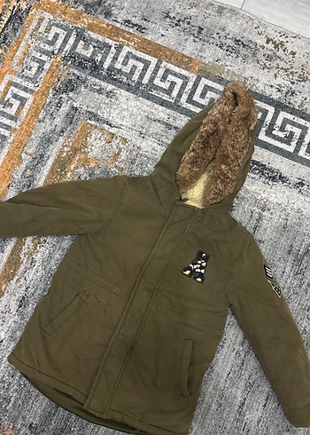 Kahverengi Kürklü Erkek Çocuk Kaban - Görsel 2