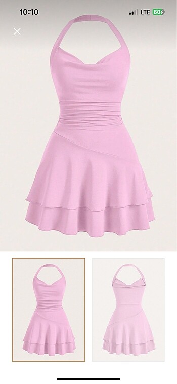 Pembe mini elbise