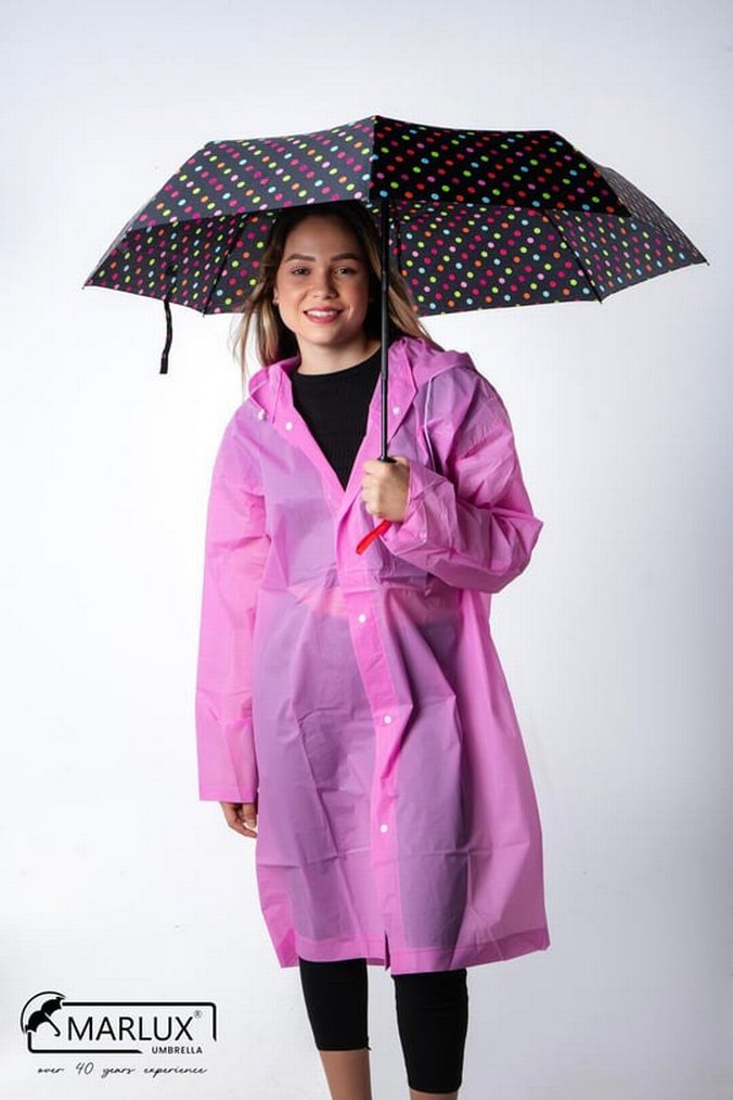 Renkli Puantiyeli Kadın Şemsiye Otomatik - Görsel 2