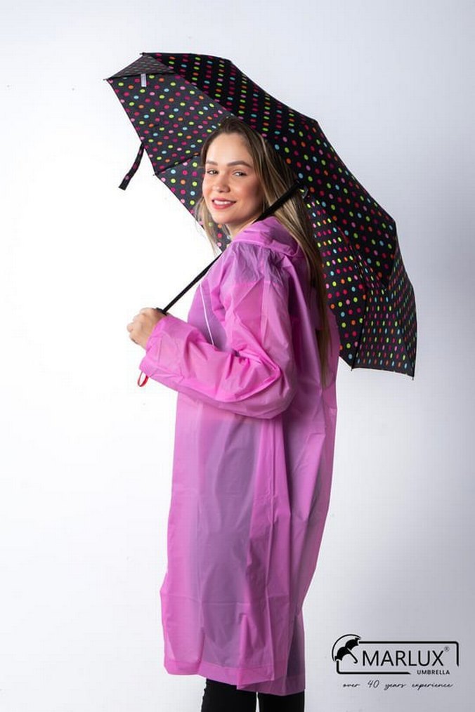 Renkli Puantiyeli Kadın Şemsiye Otomatik - Görsel 4