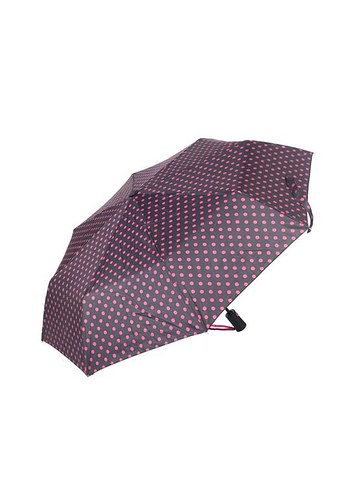 Siyah Pembe Puantiyeli Tam Otomatik Kadın Şemsiye - Görsel 6