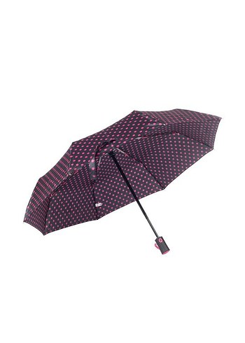Siyah Pembe Puantiyeli Tam Otomatik Kadın Şemsiye - Görsel 7