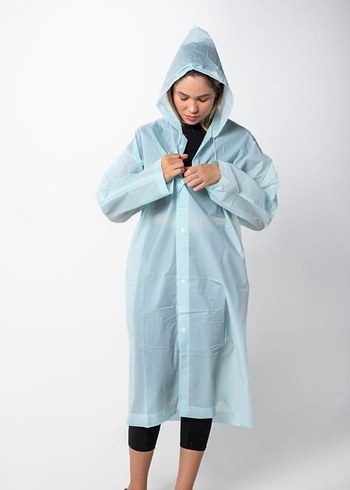 Unisex Eva Kumaş Kapüşonlu Yağmurluk - Görsel 4