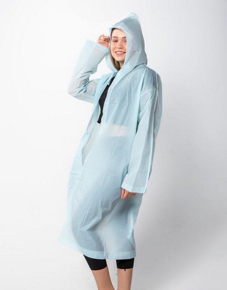 Unisex Eva Kumaş Kapüşonlu Yağmurluk - Görsel 2