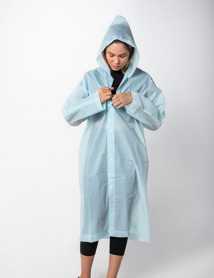 Unisex Eva Kumaş Kapüşonlu Yağmurluk - Görsel 4