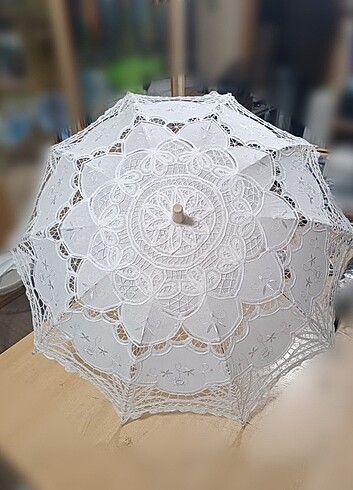 Dantelli Şemsiye Düğün Parti Yazlık - Görsel 2