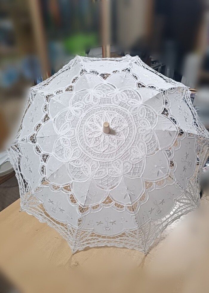 Dantelli Şemsiye Düğün Parti Yazlık - Görsel 2