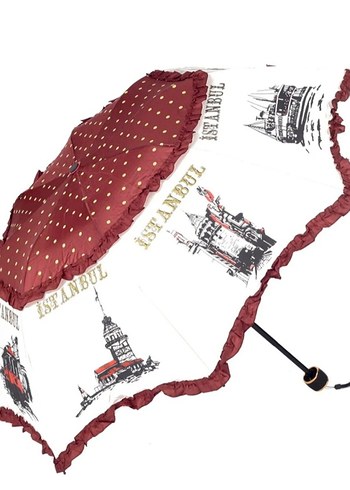 Marlux Bordo Fırfırlı Kadın Şemsiye Manuel - Görsel 6