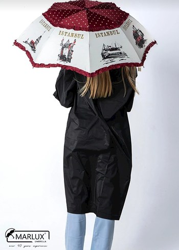 Marlux Bordo Fırfırlı Kadın Şemsiye Manuel - Görsel 3