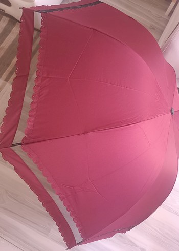 Hobbs Bordo Dantel Detaylı Kadın Şemsiye - Görsel 5