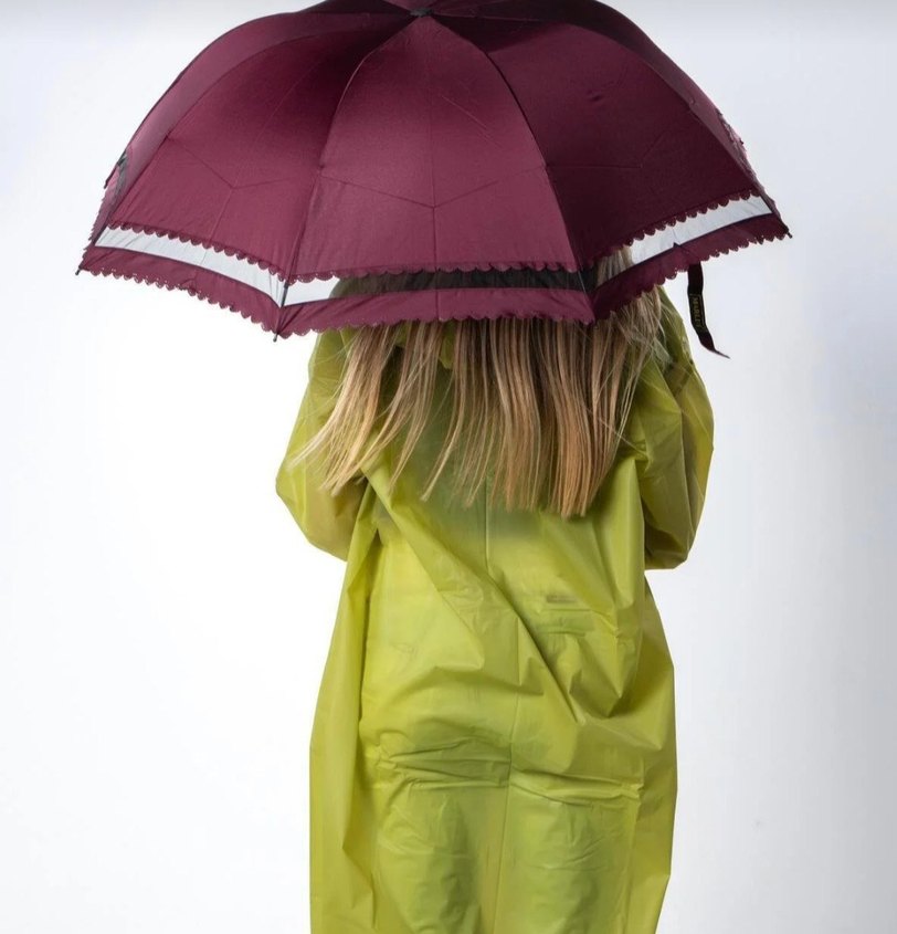 Hobbs Bordo Dantel Detaylı Kadın Şemsiye - Görsel 3