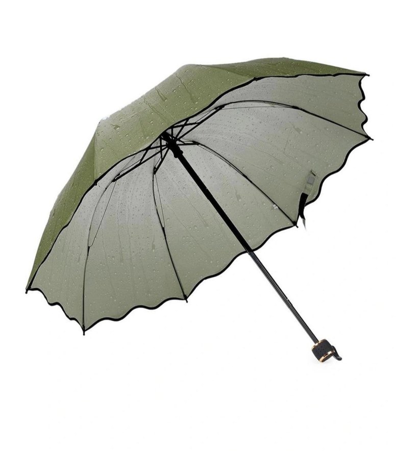 Haki Yeşil Bayan Şemsiye Su Damlalı - Görsel 2