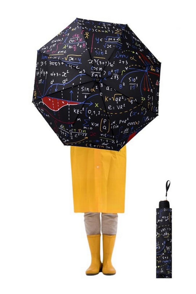 Matematik Formül Desenli Yarasa Model 8 Telli Şemsiye - Görsel 3