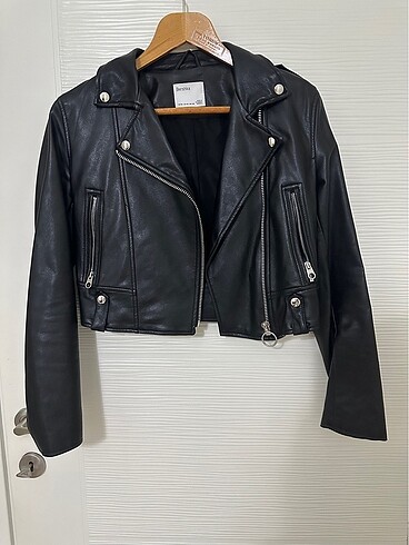 Bershka Bershka deri biker ceket