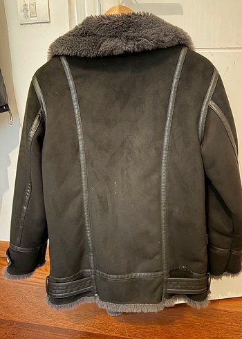 Siyah içi Kürklü Deri mont/ceket - Görsel 2