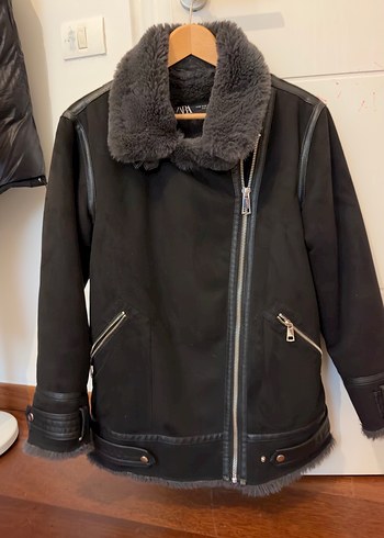 Siyah içi Kürklü Deri mont/ceket - Görsel 3